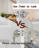 EASILOK A3 Deadbolt Lock, Twist-to-Lock Keyless  Single Cylinder Deadbolt Door Lock with Anti-Mislock Button for Front Door Apartment