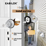 3*E4 EASILOK (Zinc Alloy)Deadbolt Lock, Silver, Twist to Lock Keyless with Night Latch & Anti-Mislock Button, Security Child Safety Lock