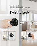 4*E4 EASILOK (Zinc Alloy)Deadbolt Lock,  Twist to Lock Keyless with Night Latch & Anti-Mislock Button, Security Child Safety Lock