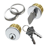 EASILOK Storefront Door Commercial Mortise Lock Cylinder with Keys & Thumbturn, in  Brass (1 Set)