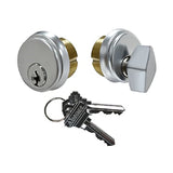 EASILOK Storefront Door Commercial Mortise Lock Cylinder with Keys & Thumbturn, in  Brass (1 Set)