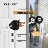 EASILOK E4 (Zinc Alloy)Deadbolt Lock, Black, Twist to Lock Keyless with Night Latch & Anti-Mislock Button, Security Child Safety Lock