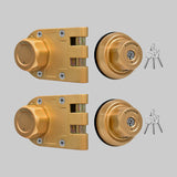 AIsecure 2*A9 (Schlage keyway) Jimmy Proof Lock SC keyway, with Night Latch & Anti-Mislock Button, Brass