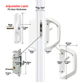 EASILOK A10 Sliding Patio Door Lock （with cylinder) , Matte White