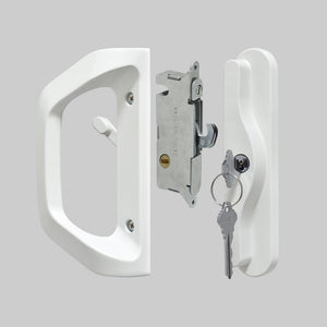 EASILOK A10 Sliding Patio Door Lock （with cylinder) , Matte White