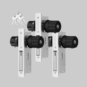 Alsecure 3*A5 Storefront Door Locks Keyed Alike, Backset 1-31/32'' (25mm) , 1-1/8'' (29mm), Commerical Mortise Lock With Anti-Mislock Button, Swing Deadbolt For Shop Door