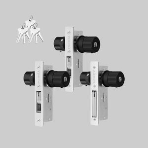 Alsecure 3*A5(2*hookbolt locks+1*deadbolt lock) Storefront Door Lock Keyed Alike Combo, Backset 1-31/32'', 1-1/8'' (29mm) , Commerical Mortise Lock With Anti-Mislock Button, Swing Deadbolt For Shop Door