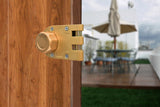 AIsecure 2*A9 (Schlage keyway) Jimmy Proof Lock SC keyway, with Night Latch & Anti-Mislock Button, Brass