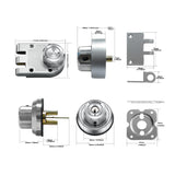 AIsecure 3*A9  (Schlage keyway) Jimmy Proof Lock SC keyway, with Night Latch & Anti-Mislock Button, Silver