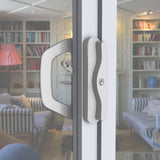 EASILOK A10 Sliding Patio Door Lock （with cylinder) , Matte White