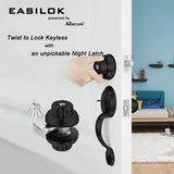 4*E2(2* silver+1*brass+1*black ,Dimple keyway) with Keyed Alike Combo, Twist to Lock Deadbolt Lock Keyless with Night Latch & Anti-Mislock Button