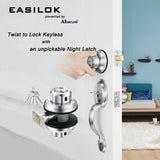 EASILOK E1 Twist to Lock Deadbolt Lock Keyless with Night Latch,Single Cylinder Door Lock Deadbolt Front Door Lock Child Safety Lock on Interior Door knob, Dimple  Keyway