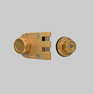 EASILOK A9 Jimmy Proof Lock SC keyway(Schlage keyway), Twist to Lock Deadbolt Lock Keyless with Night Latch & Anti-Mislock Button, Security Child Safety Lock, brass