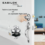 EASILOK 2*E2（1*brass E2+1*silver E2, SC Keyway) with Keyed Alike Combo, Twist to Lock Deadbolt Lock Keyless with Night Latch & Anti-Mislock Button