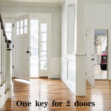 EASILOK 5*E2 with Keyed Alike Combo, Twist to Lock Deadbolt Lock Keyless with Night Latch & Anti-Mislock Button, Silver