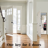 EASILOK 6*E2 with Keyed Alike Combo, Twist to Lock Deadbolt Lock Keyless with Night Latch & Anti-Mislock Button, Silver